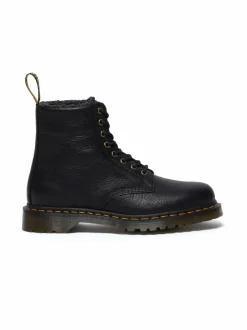 Nilkkurit<Dr. Martens 1460 Grizzly -nahkasaappaat tekoturkisvuorilla BLACK