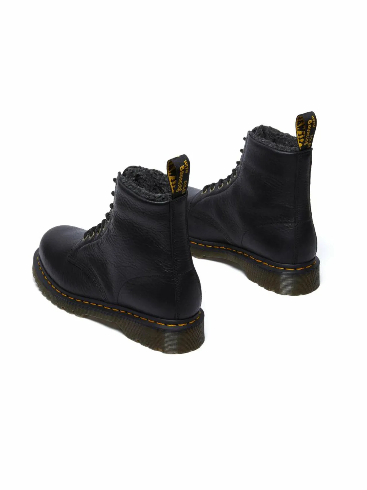 Nilkkurit<Dr. Martens 1460 Grizzly -nahkasaappaat tekoturkisvuorilla BLACK