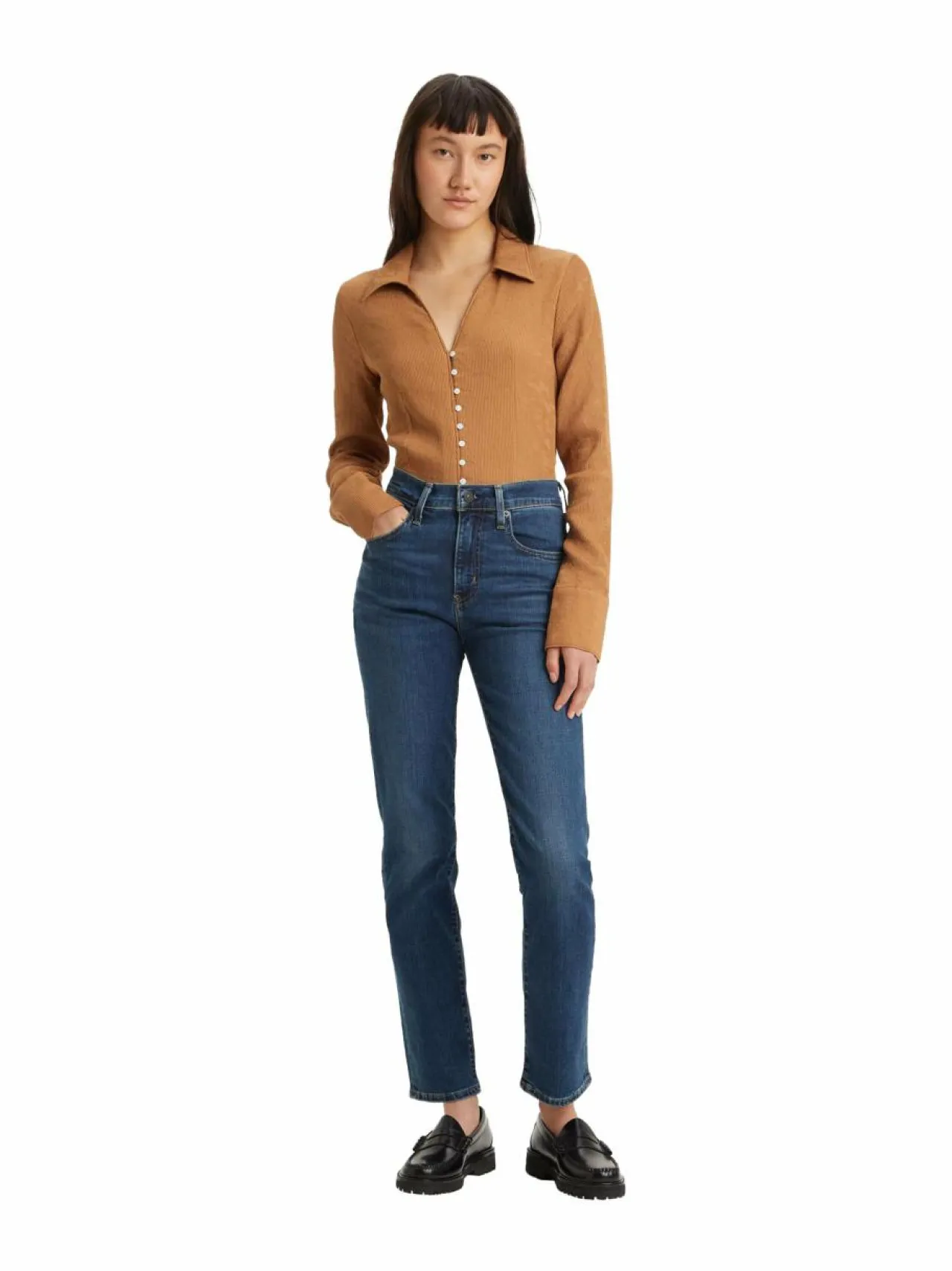 Farkut<Levi's 724 high rise straight -farkut 227 DARK INDIGO WORN IN