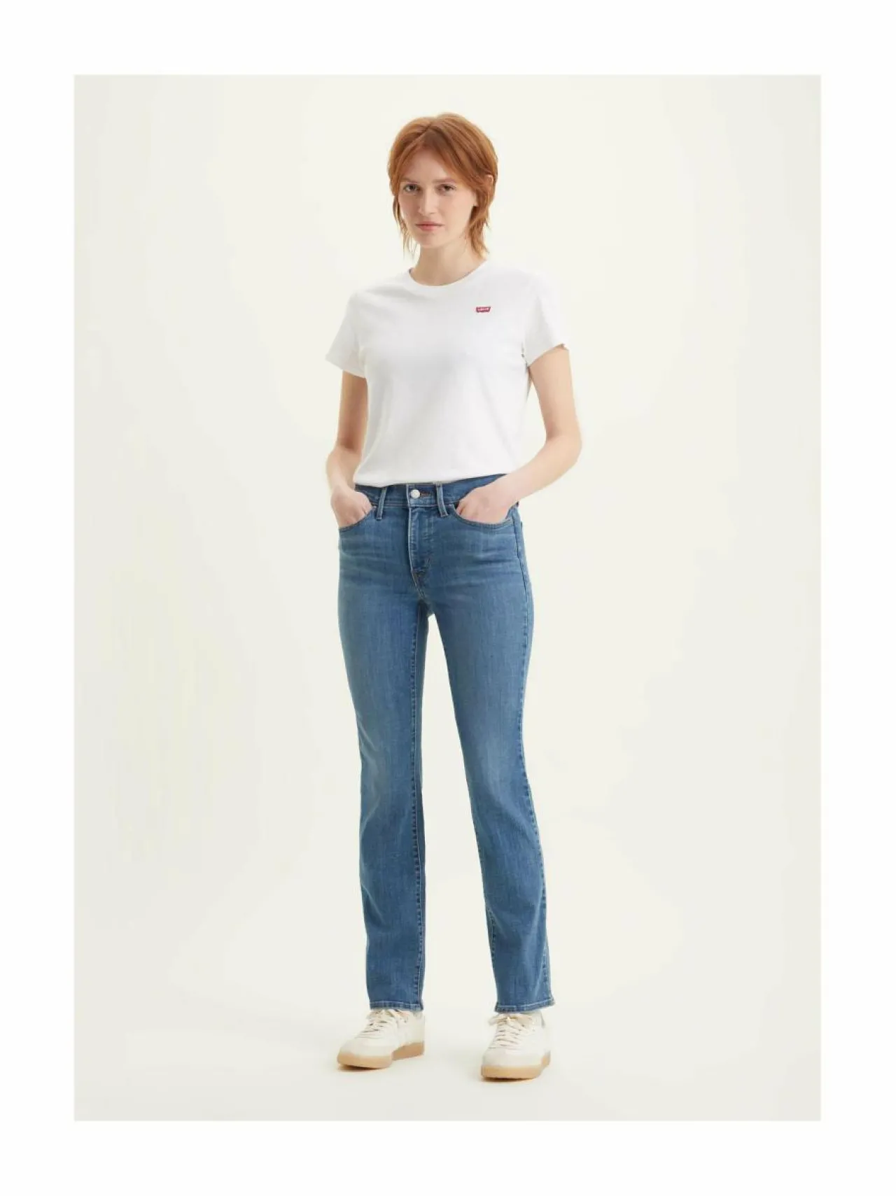Farkut<Levi's 300 314 Shaping Straight -farkut 242 LIGHT INDIGO WORN IN