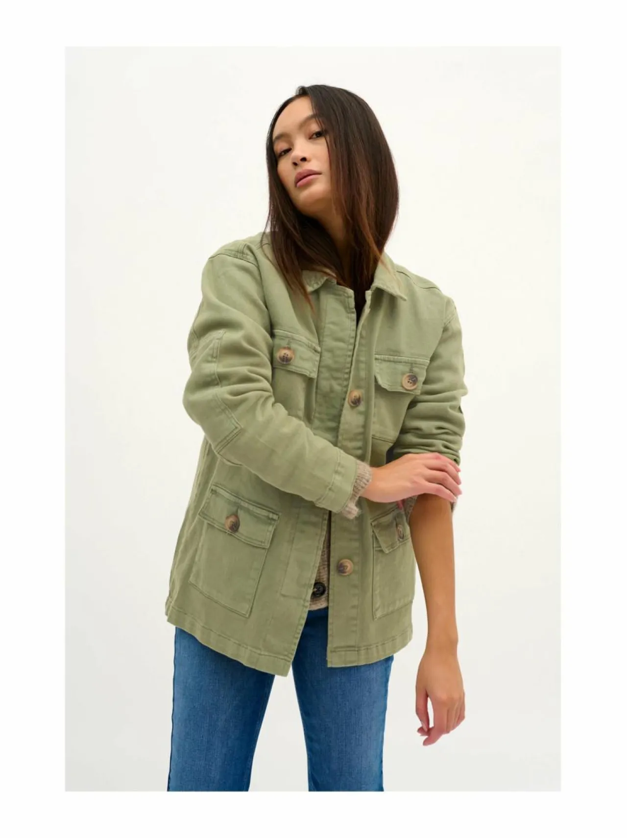 Takit<MY ESSENTIAL WARDROBE 20 The Army Jacket -takki 101969 DUSTY OLIVE WASH