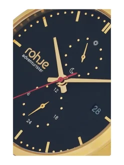 Rohje Adventurister Gold -rannekello, musta poronnahkaranneke^ Kellot