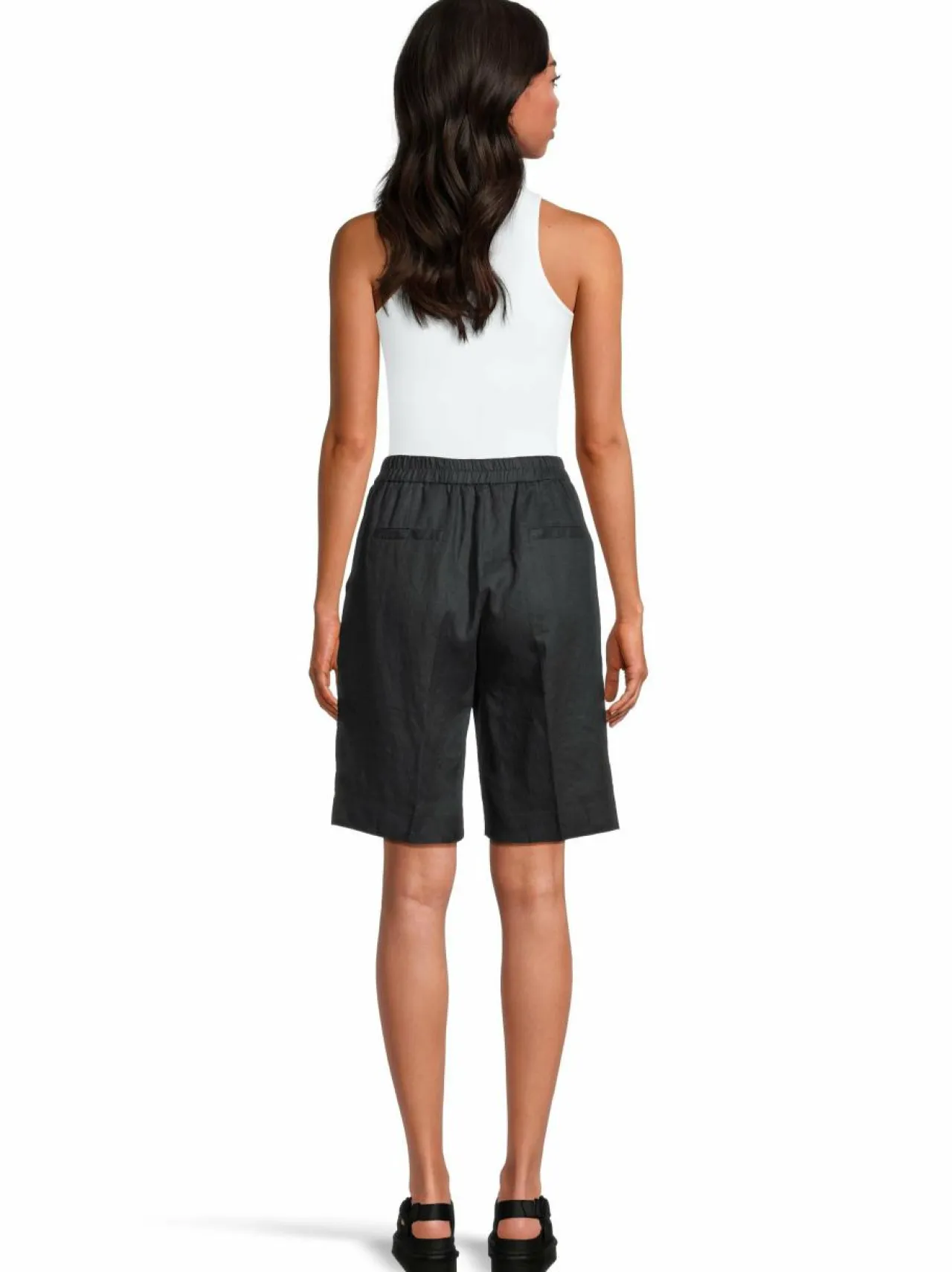 Housut<ESSENTIALS by Stockmann Agatha-pellavashortsit BLACK