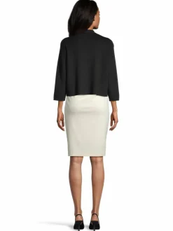 Neuleet<ESSENTIALS by Stockmann Alice- lyhyt neuletakki BLACK