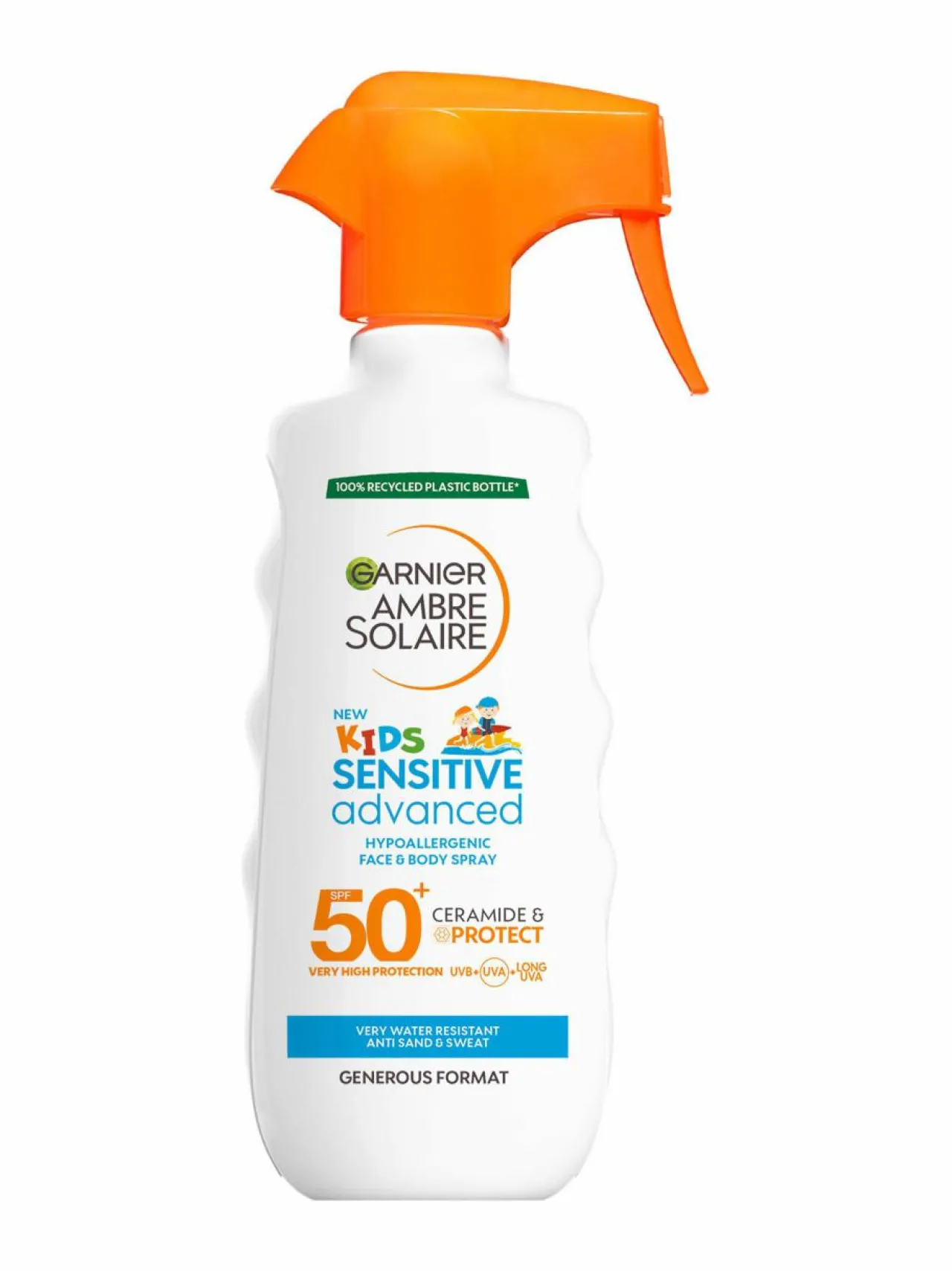 Aurinkotuotteet<Garnier Ambre Solaire Sensitive Advanced Kids Hypoallergenic Spray SPF50+ -aurinkosuojasuihke
