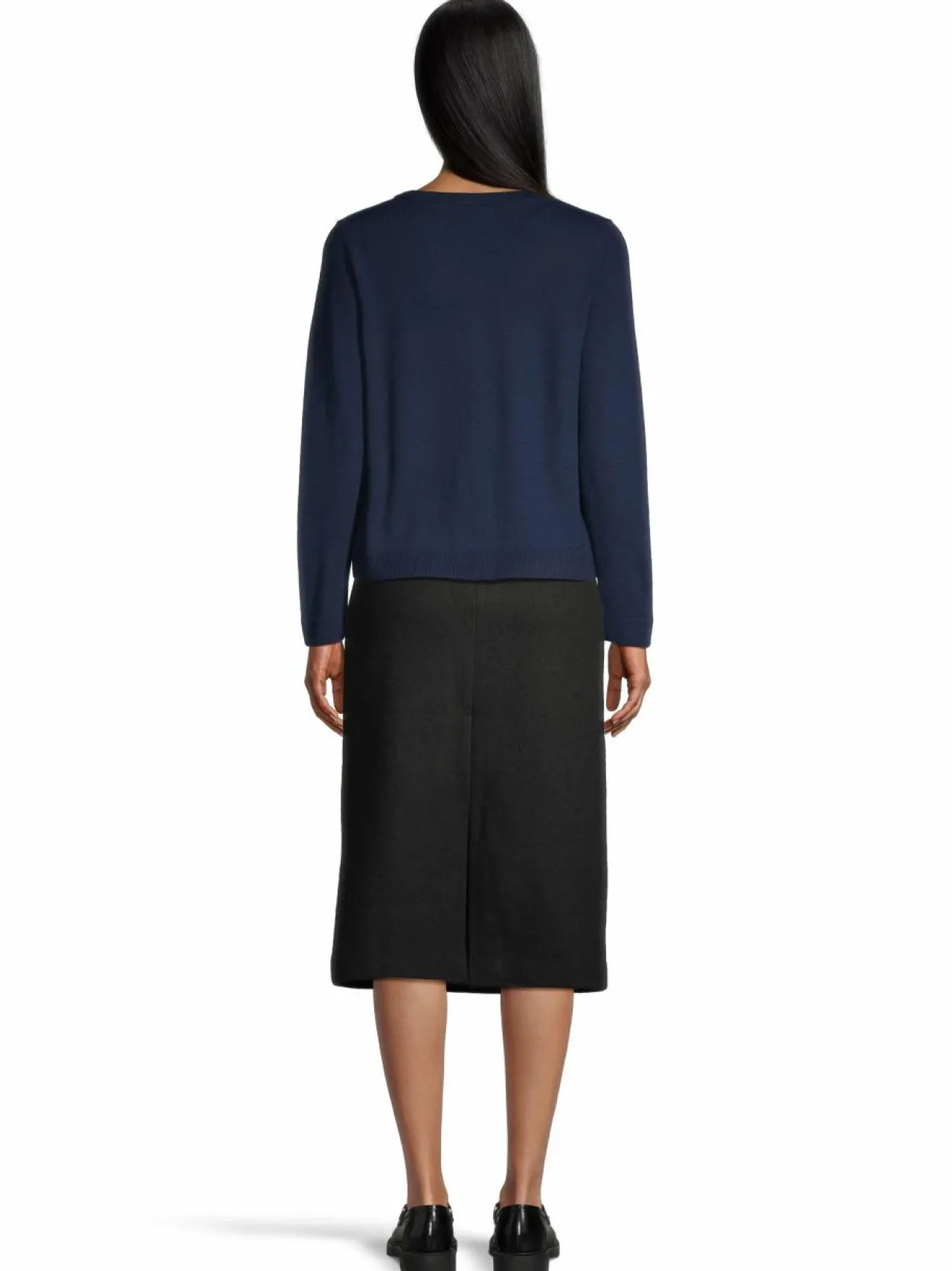 Neuleet<ESSENTIALS by Stockmann Amelia-merinoneuletakki DK.NAVY 221884