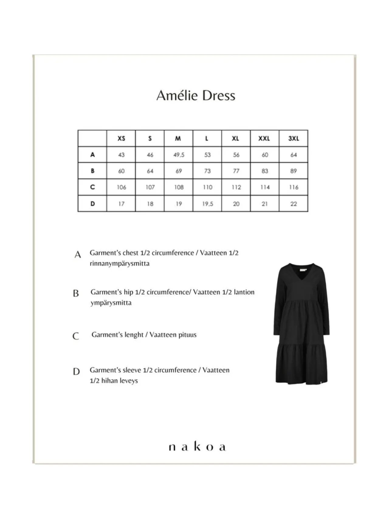 Nakoa Amélie Dress kerrosmekko,^ Mekot