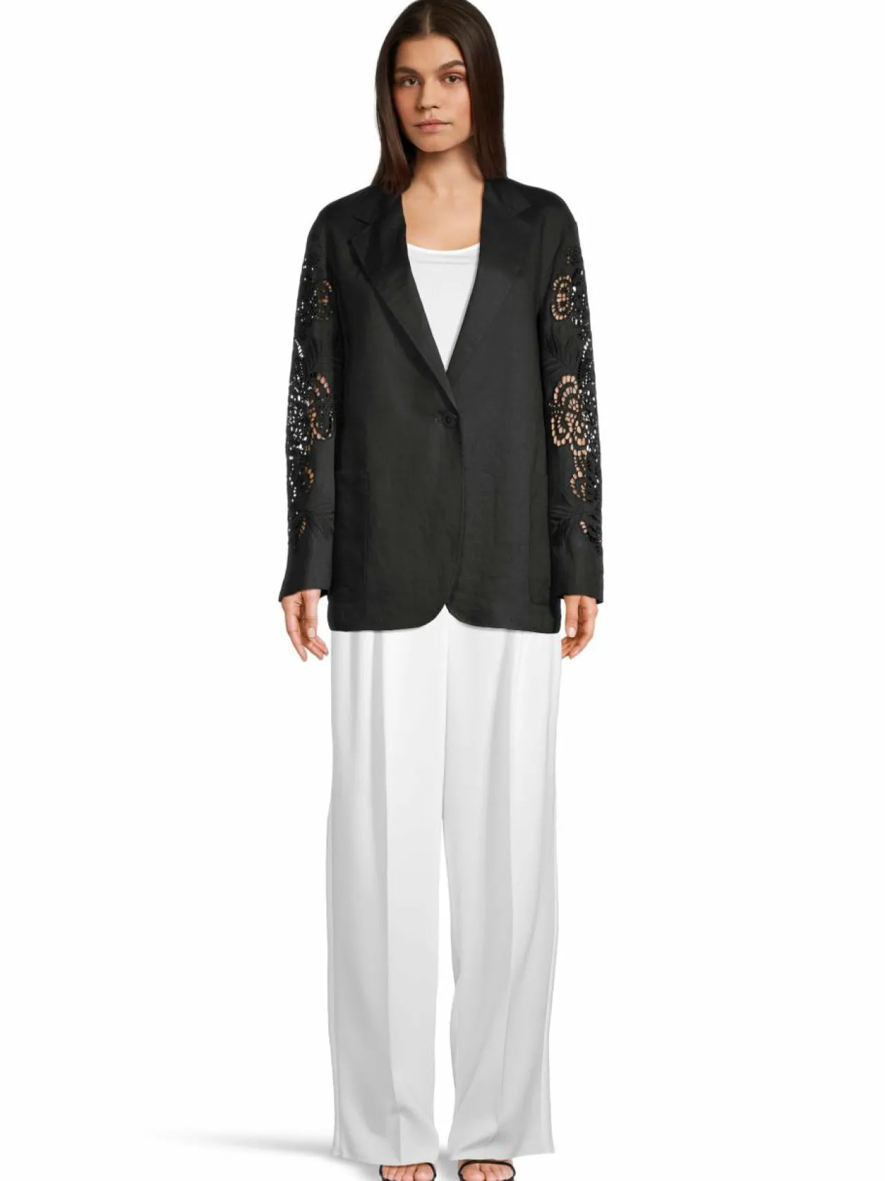 Takit<Max Mara Studio Angizia-pellavatakki 035 SCHWARZ