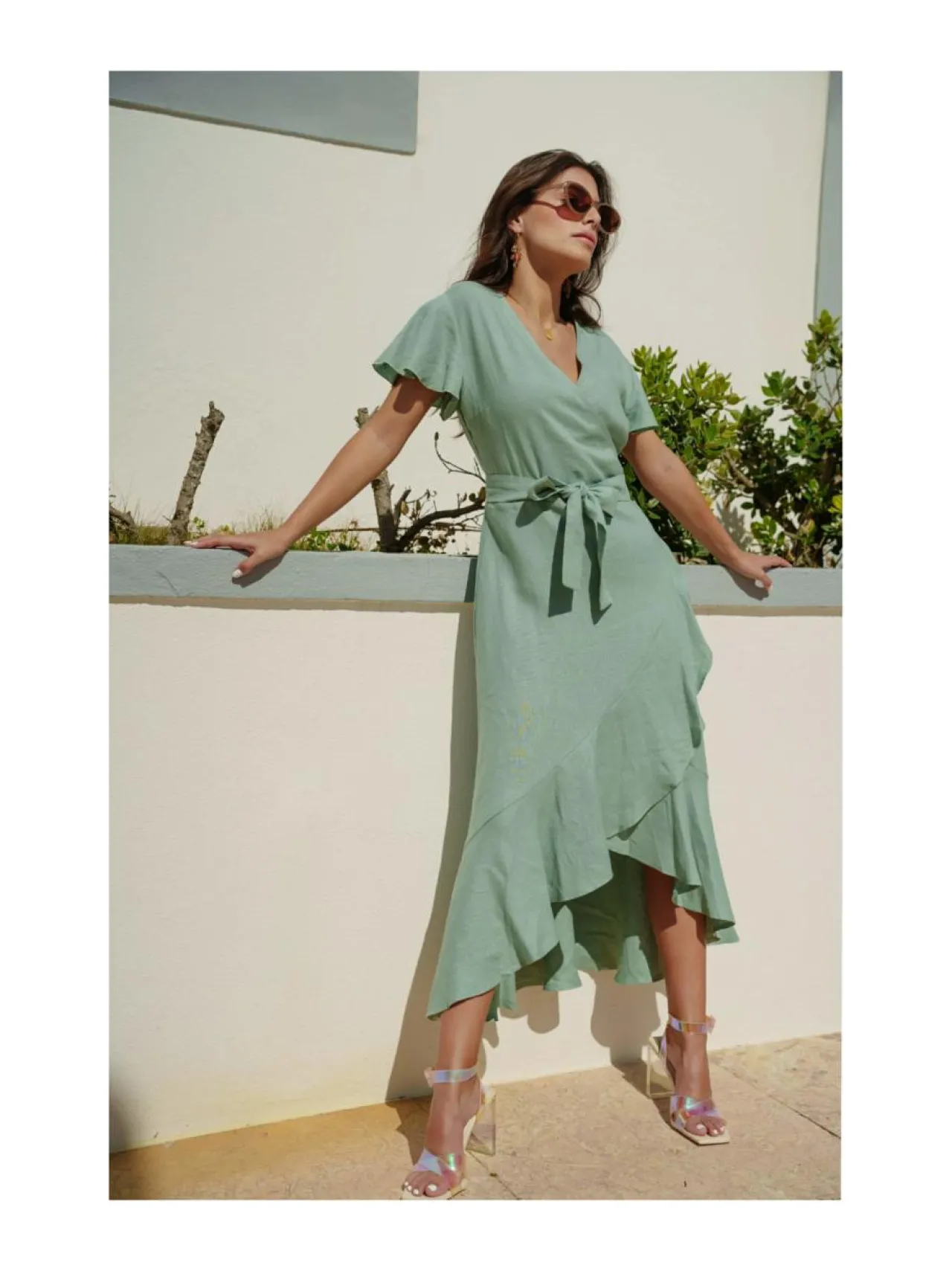Mekot<Nakoa Annika Dress, Desert Sage DESERT SAGE (MURRETTU VIHREÄ)