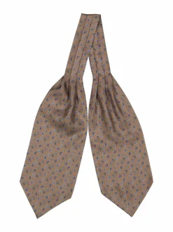 Huivit & Kaulaliinat<Stockholm Kravatt Ascot Small Paisley -silkkisolmio 12 BROWN
