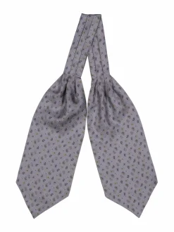 Huivit & Kaulaliinat<Stockholm Kravatt Ascot Small Paisley -silkkisolmio 13 GREY