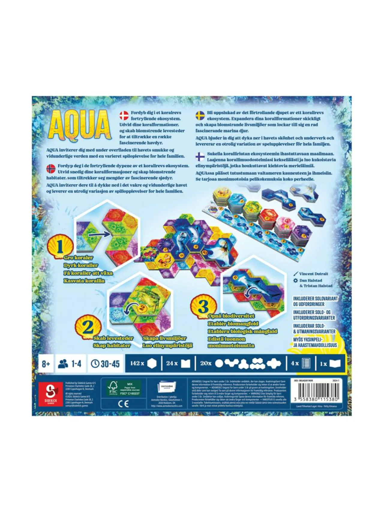 Pelit<ASMODEE lautapeli Aqua (suomenkielinen ja ruotsikielinen)