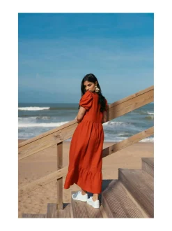 Mekot<Nakoa Astrid Dress, Burnt Orange BURNT ORANGE (MURRETTU ORANSSI)