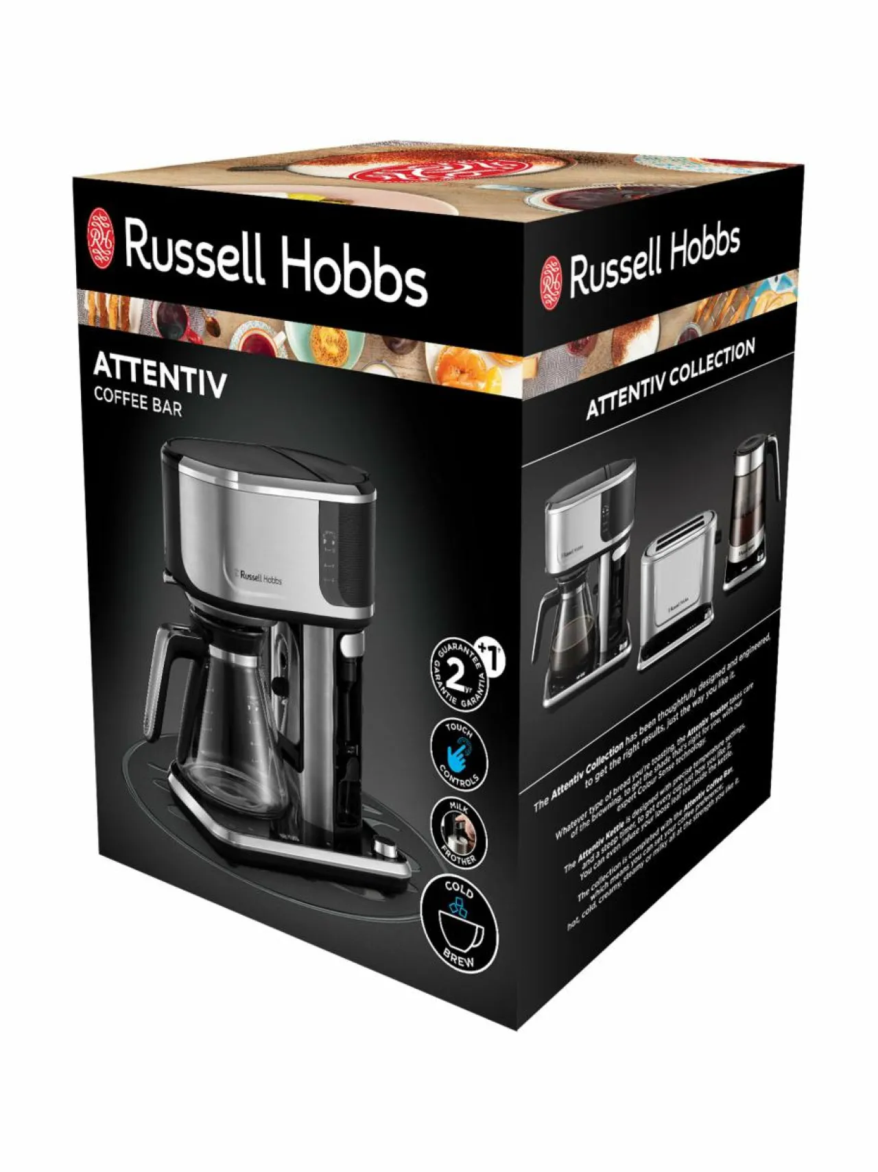 Kahvin- & Vedenkeittimet<Russell Hobbs Attentiv Coffee Bar -yhdistelmäkahvinkeitin STEEL