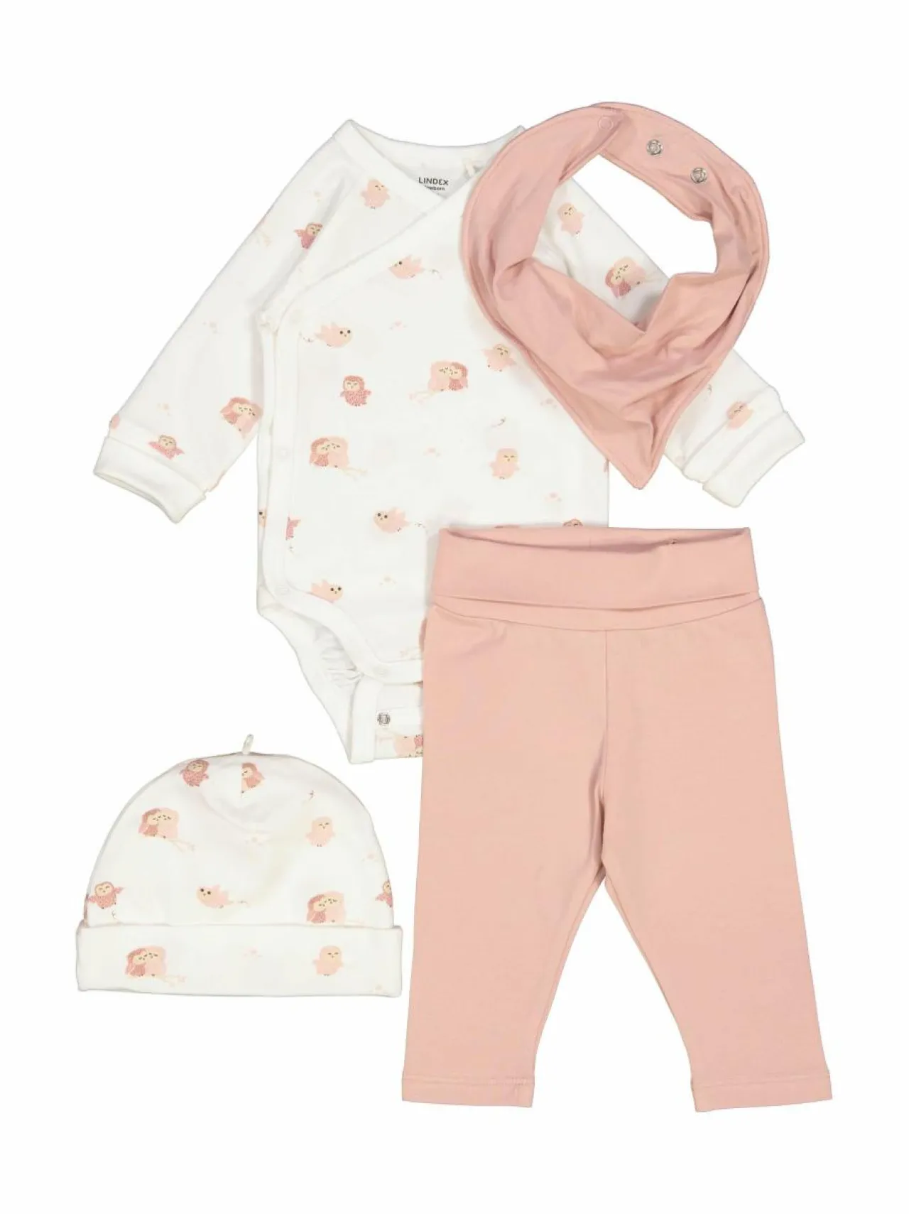 Lindex Baby Starter Kit - 4-osainen aloituspakkaus vauvalle^ Bodyt & Potkupuvut