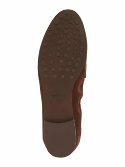 Kävelykengät & Loaferit<Tory Burch Ballet Loafer -mokkanahkakengät DARK COCOA