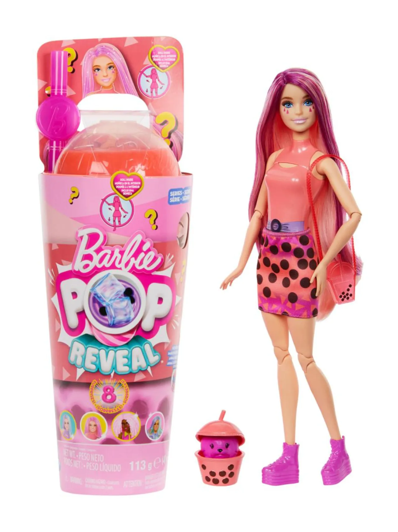 Nuket & Nuken Tarvikkeet<BARBIE ️ Pop! Reveal kuplatee yllätysnukke - Mangotee 28 cm