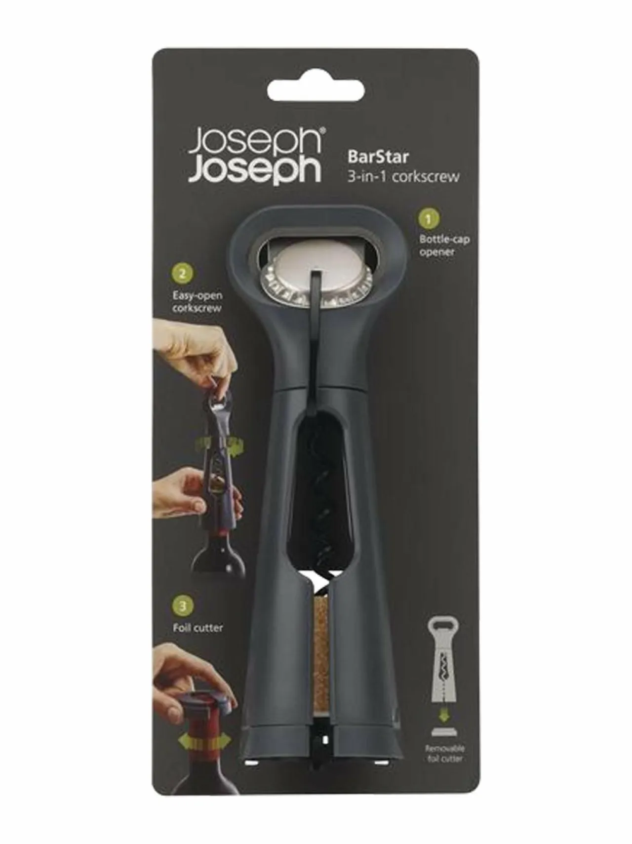 Joseph Joseph BarStar 3-in-1 -viinipullonavaaja^ Baari- & Viinitarvikkeet