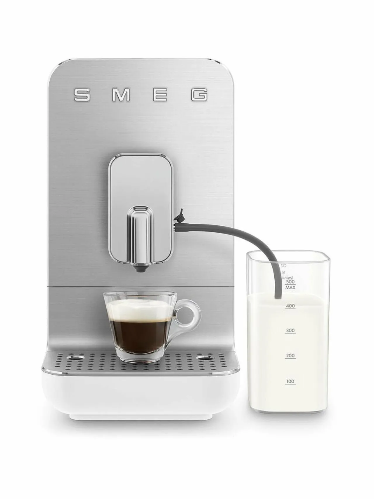 Kahvin- & Vedenkeittimet<Smeg BCC13BLMEU- täysautomaattinen kahvikone ja maidonvaahdotin WHITE