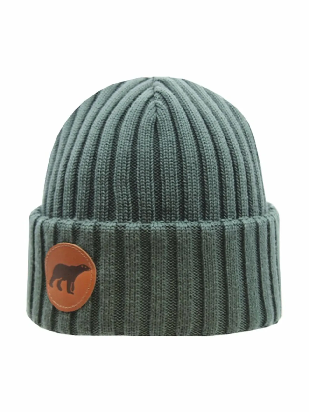 Ulkoiluasusteet<Superyellow Björn Junior -merinovillapipo 08 FOG GREEN