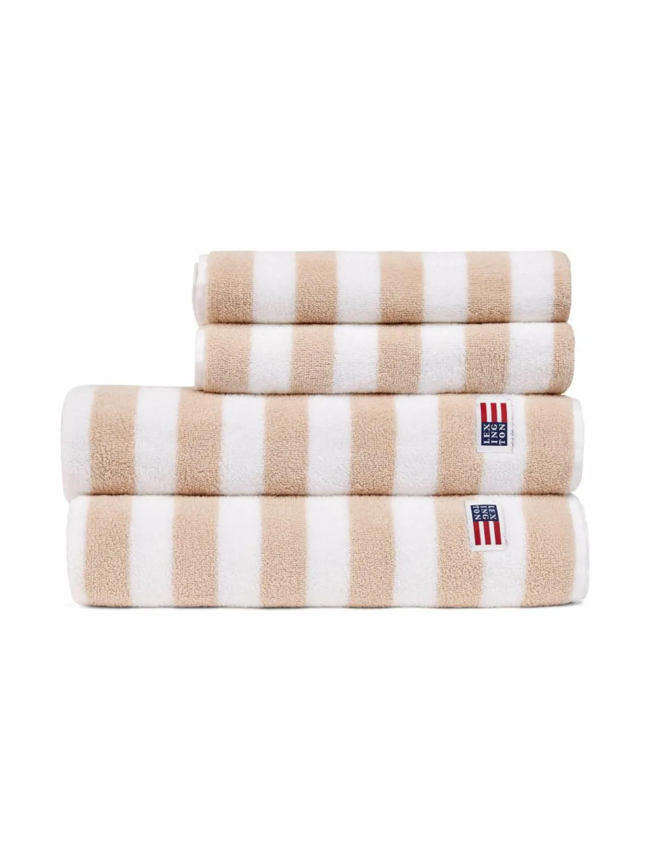 Kylpyhuonetekstiilit<Lexington Block Striped -pyyhe MOONBEAM/WHITE/VINTAGE GREEN