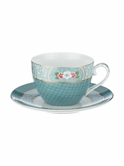 PIP Studio Blushing Birds -cappuccinokuppi 280 ml ja lautanen^ Mukit & Kupit & Asetit