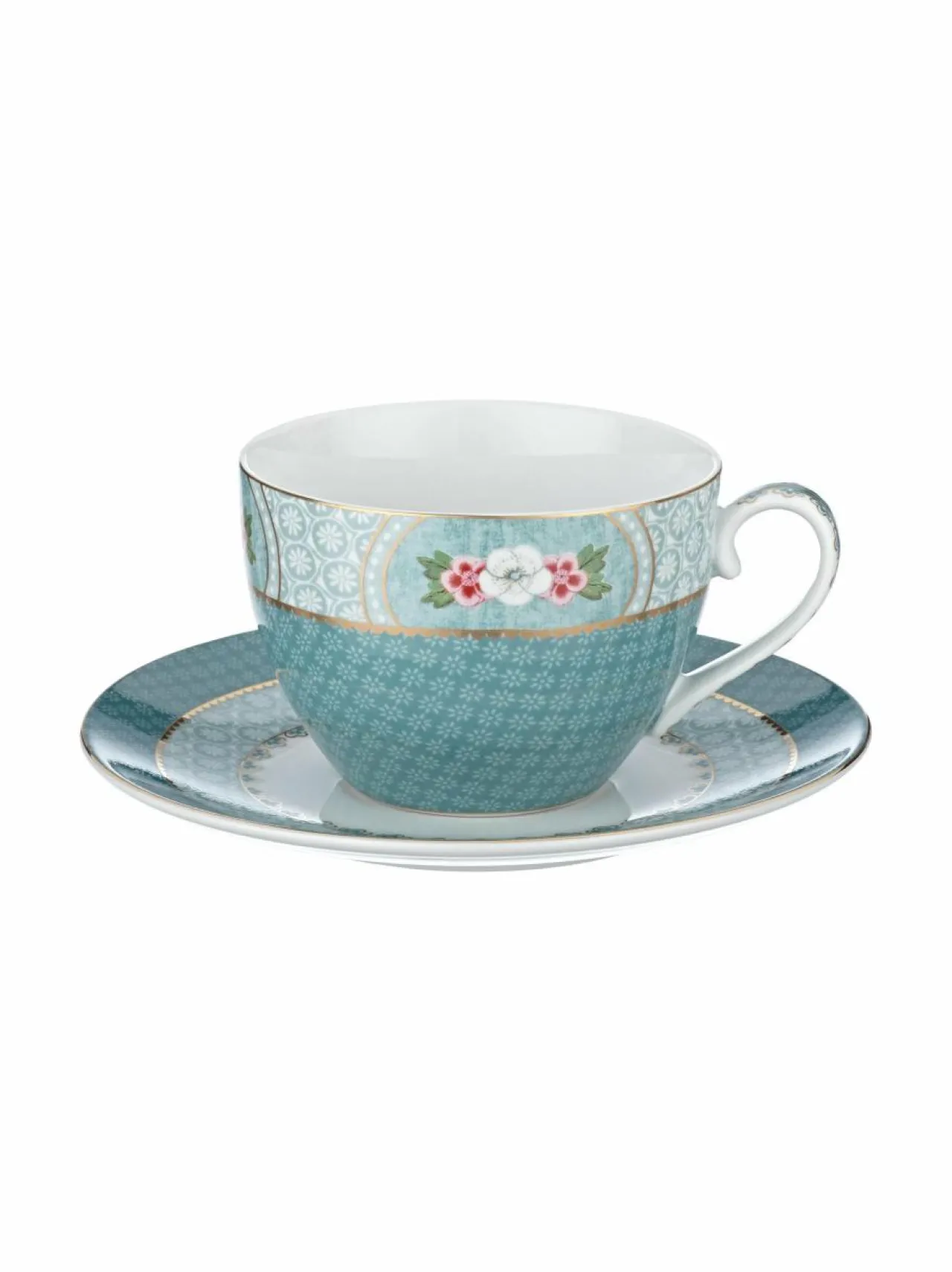 PIP Studio Blushing Birds -cappuccinokuppi 280 ml ja lautanen^ Mukit & Kupit & Asetit