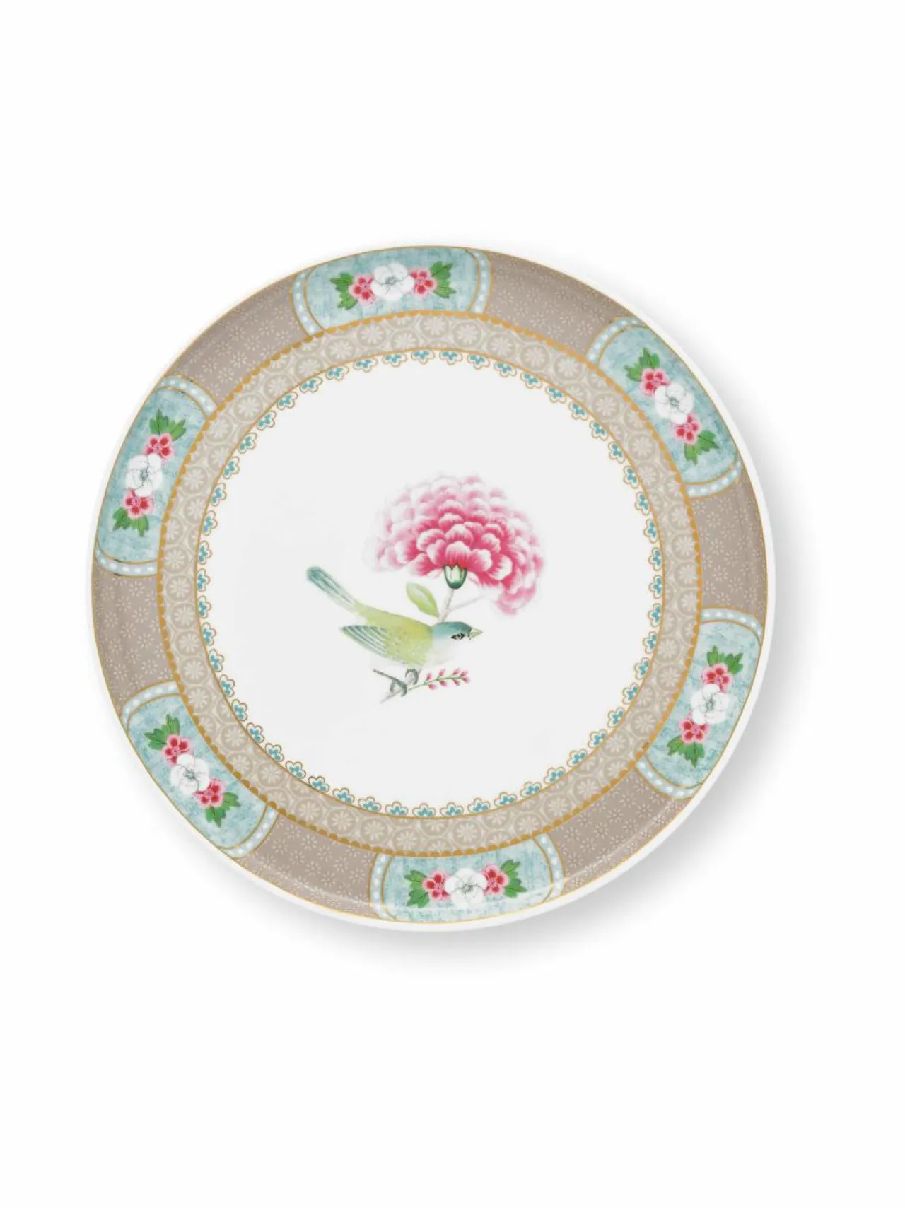 Tarjoiluastiat<PIP Studio Blushing Birds -kakkuvati 21 cm KHAKI