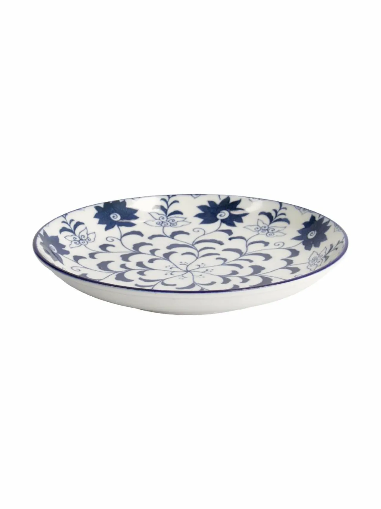 Lautaset & Kulhot<Tokyo Design Studio Botan-lautanen 21,5 cm BLUE/WHITE