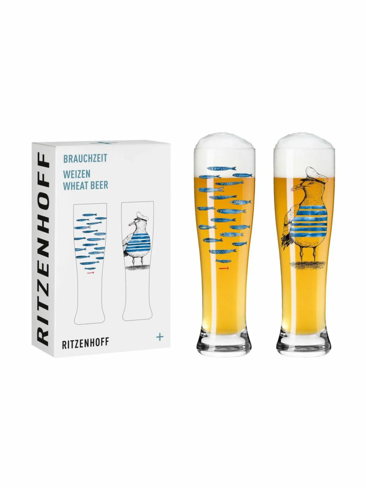 Lasit<Ritzenhoff Brauchzeit Weizen -olutlasi, 2 kpl BLUE,BLACK