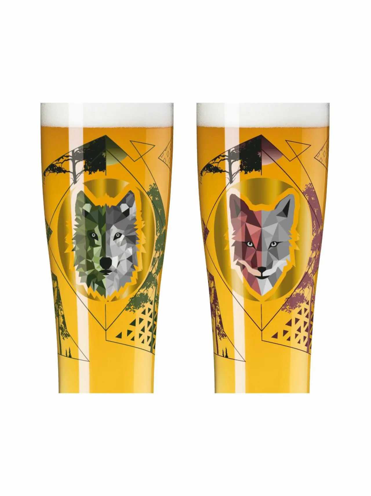 Lasit<Ritzenhoff Brauchzeit Weizen -olutlasi, 2 kpl GREEN,RED,GREY