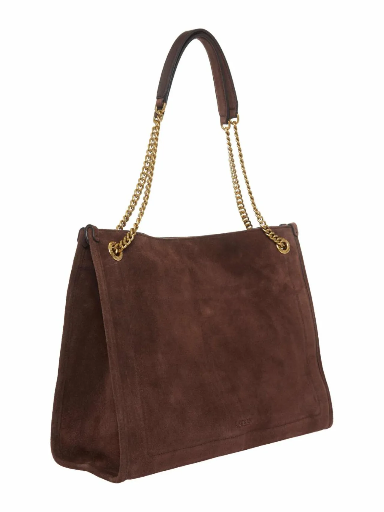 Käsilaukut<Lauren Ralph Lauren Brdly Shppr Tote Large -nahkalaukku DARK HICKORY