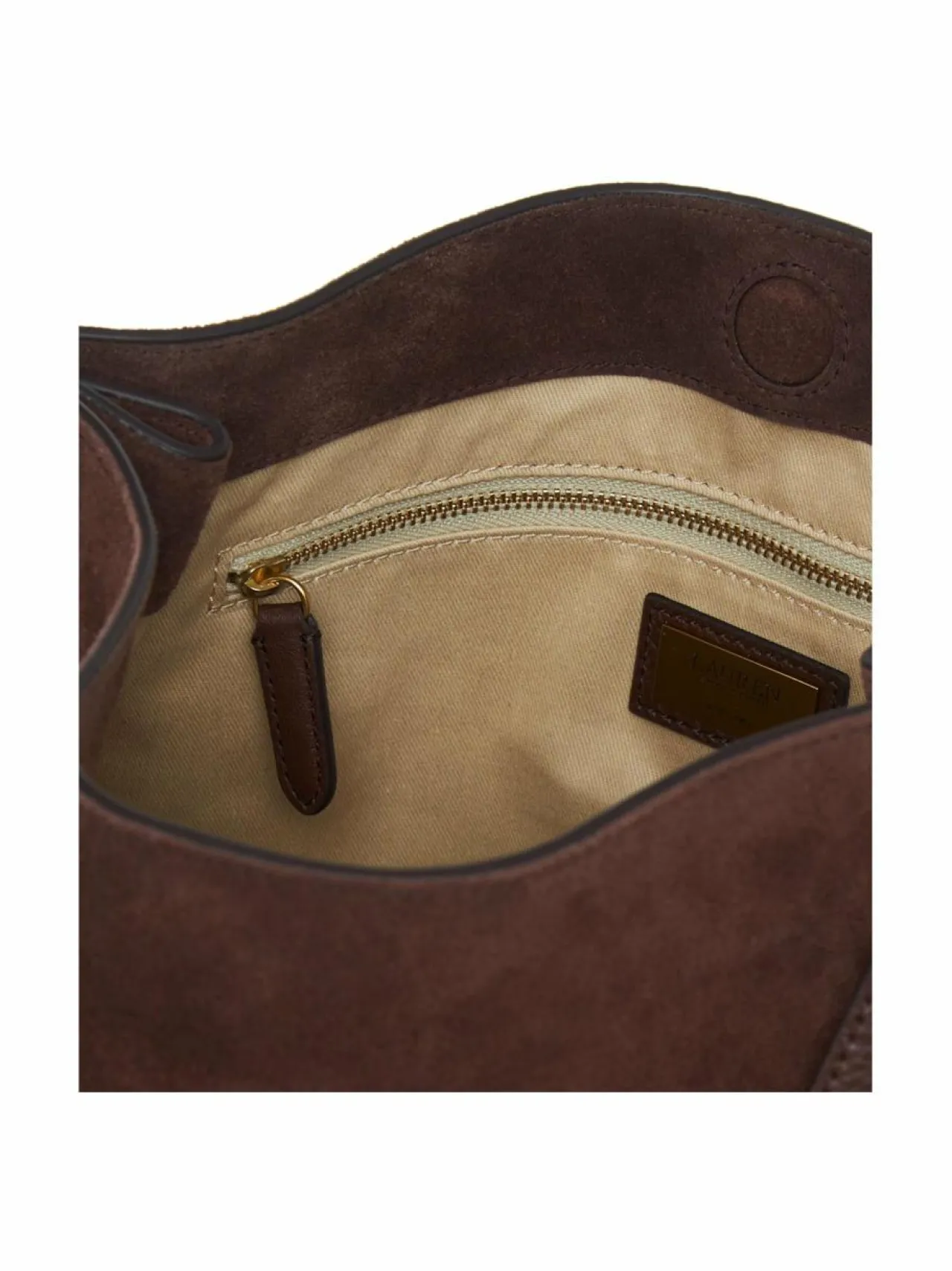 Käsilaukut<Lauren Ralph Lauren Brdly Shppr Tote Large -nahkalaukku DARK HICKORY
