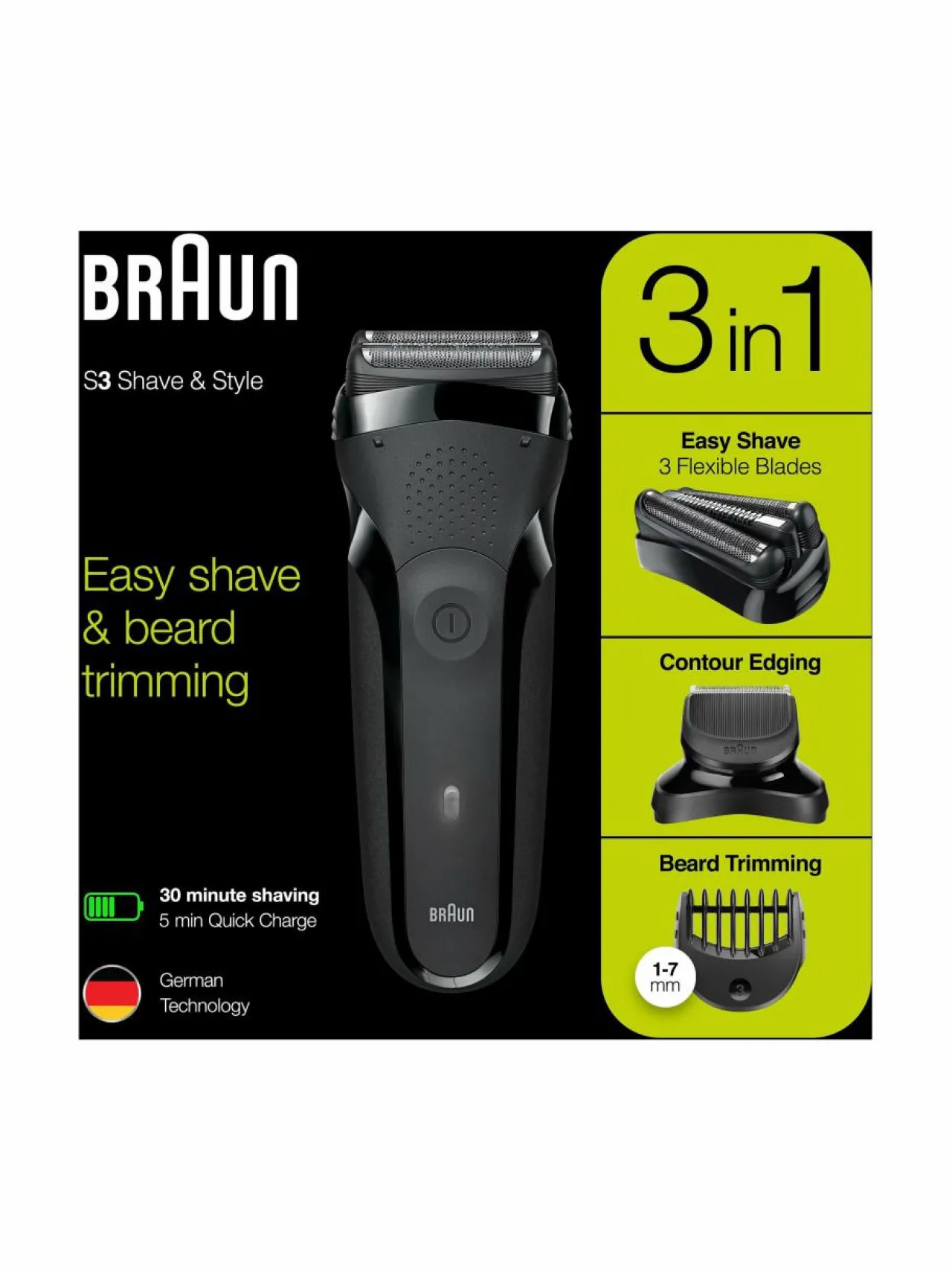 Braun 300BT -parranajokone^ Ihokarvanpoisto