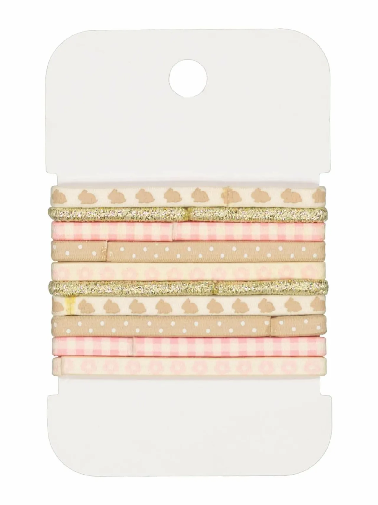 Korut & Hiuskoristeet<Rockahula Bunny Gingham Elastic Pony -hiuslenkit 10 kpl PINK