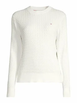 Neuleet<Tommy Hilfiger Cable Fine -neulepusero YA8 IVORY SILK