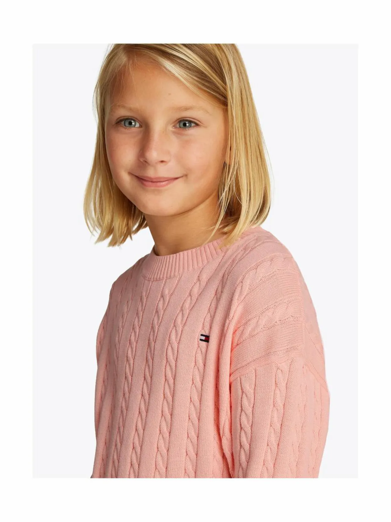 Colleget & Hupparit<Tommy Hilfiger Cable-palmikkoneule TKZ CORAL ICE
