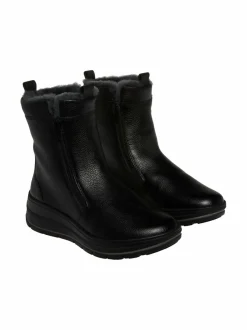 Nilkkurit<ara Calais H-last Two Zippers -nahkanilkkurit turkisvuorella 01 SCHWARZ