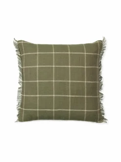 Huovat & Päiväpeitot<Ferm Living Calm-tyyny pellavasekoitteesta 50 x 50 cm OLIVE/OFF-WHITE