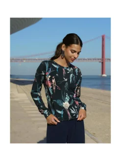 Paidat, Hupparit & Colleget<Nakoa Casual Chic Print Shirt, BLUEBIRD