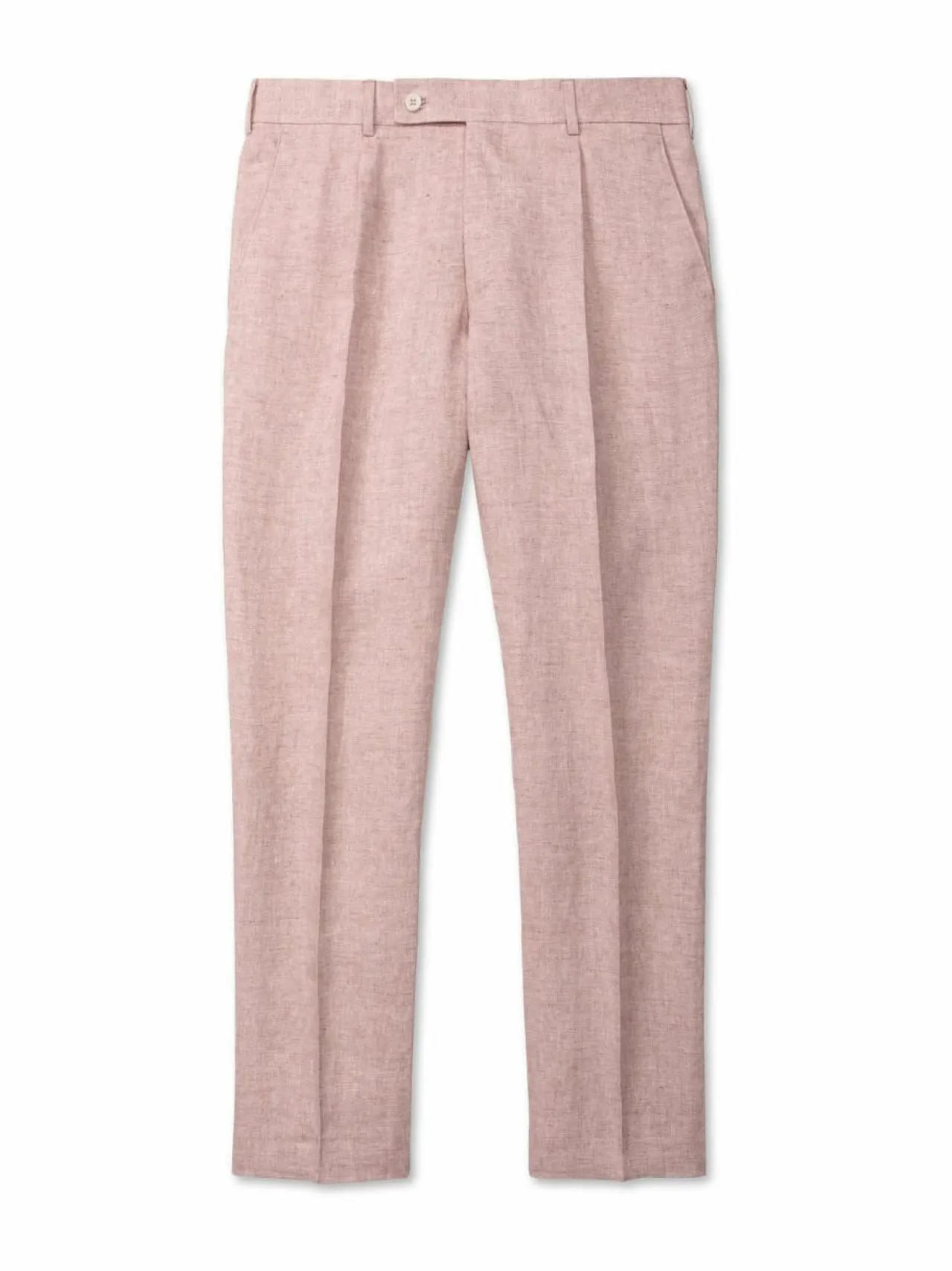Housut<Turo Casual fit -prässätyt pellavahousut 42 PINK