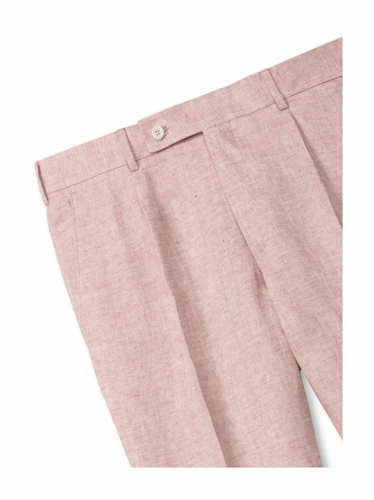 Housut<Turo Casual fit -prässätyt pellavahousut 42 PINK