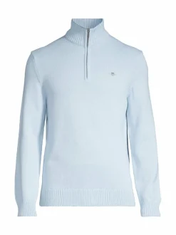 Neuleet<GANT Casual Halfzip -puuvillaneule 457 FRESH BLUE