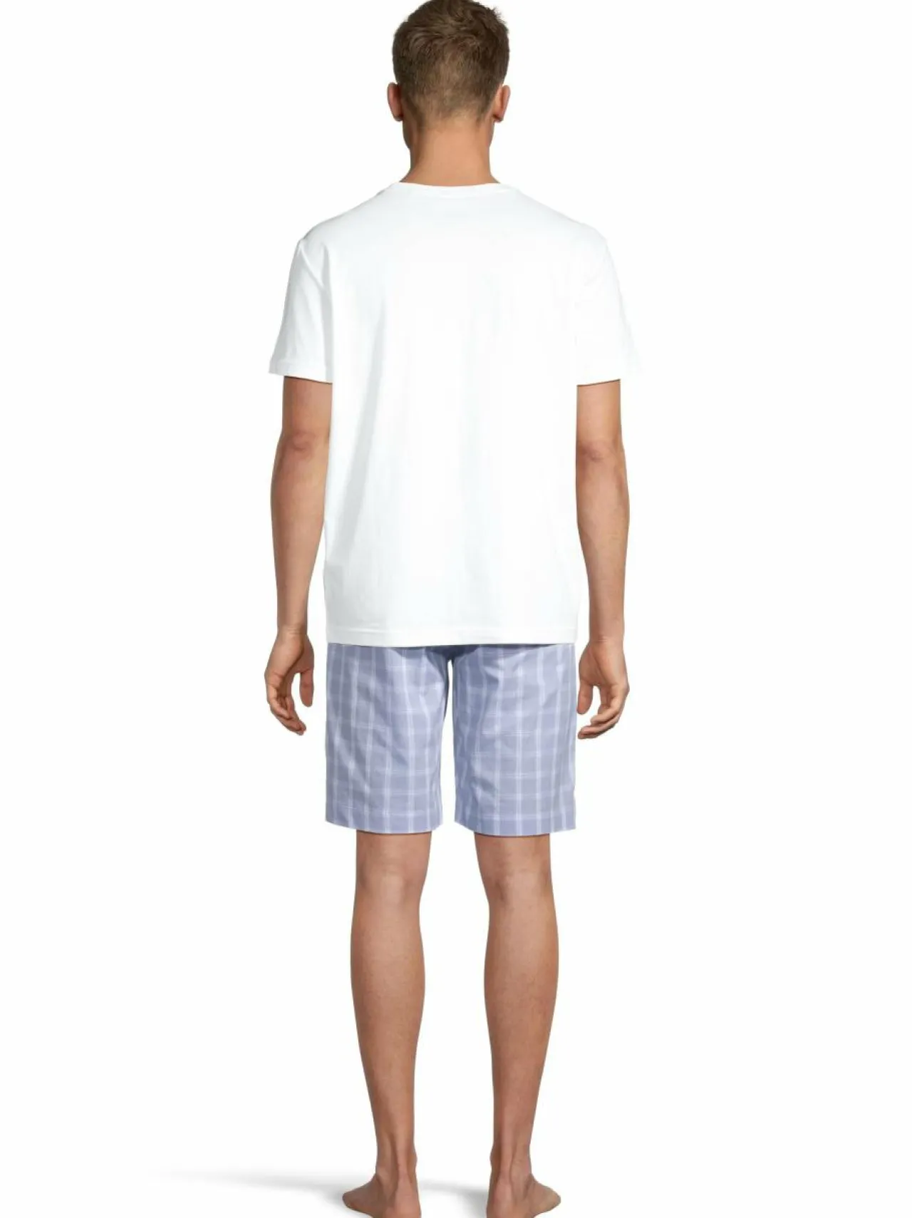 Pyjamat & Kylpytakit<Cap Horn loungewear Charles -pyjamapaita ja -shortsit WHITE-LT. BLUE CHECK, WHITE SHIRT