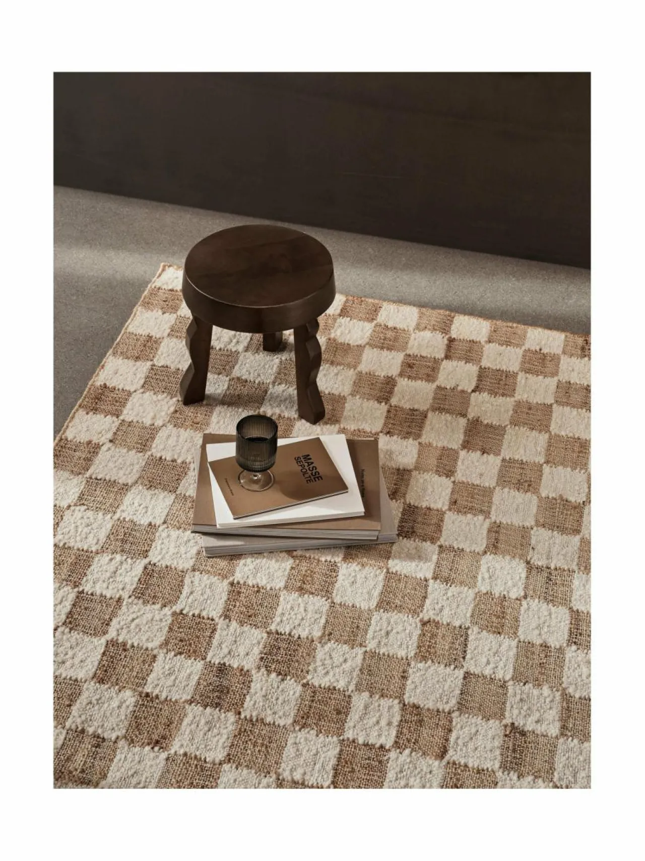 Matot<Ferm Living Check Wool Jute -matto 200 x 300 cm OFF-WHITE/NATURAL