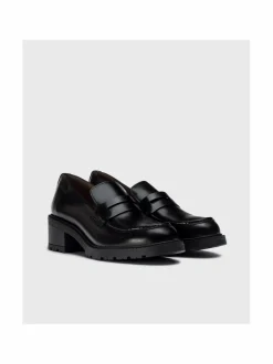 Kävelykengät & Loaferit<Wonders Chunky Sole Mid Heel -nahkaloaferit OREGON NEGRO