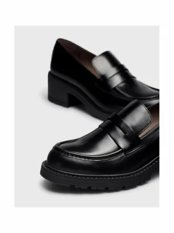 Kävelykengät & Loaferit<Wonders Chunky Sole Mid Heel -nahkaloaferit OREGON NEGRO