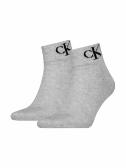 Sukat<Calvin Klein CKJ Monogram -sukat 2-pack 003 LIGHT GREY MELANGE