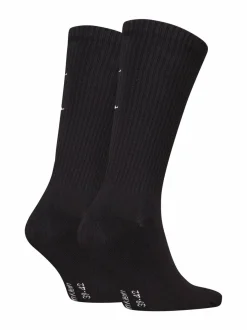 Sukat<Calvin Klein CKJ Monogram -sukat 2-pack 001 BLACK