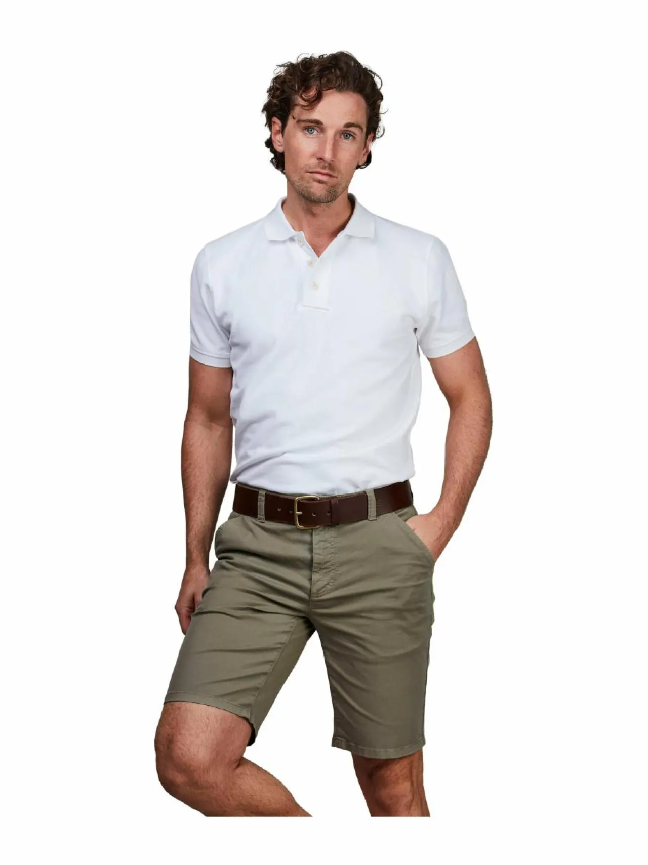 Housut<HANSEN&JACOB Classic Chino -shortsit KHAKI GREEN 54